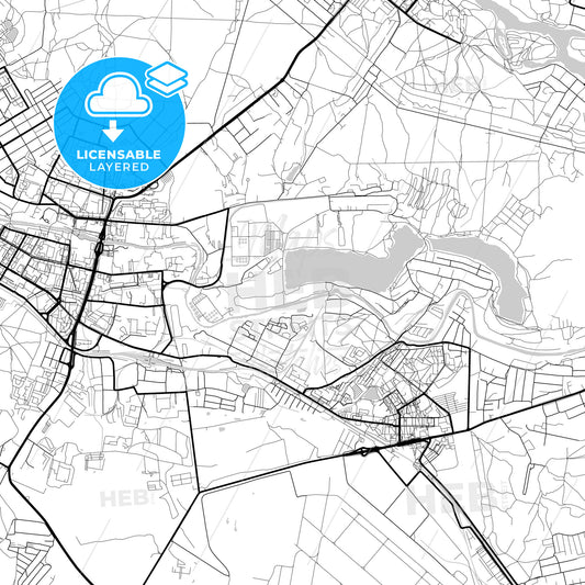 Layered PDF map of Shchyolkovo, Moscow Oblast, Russia