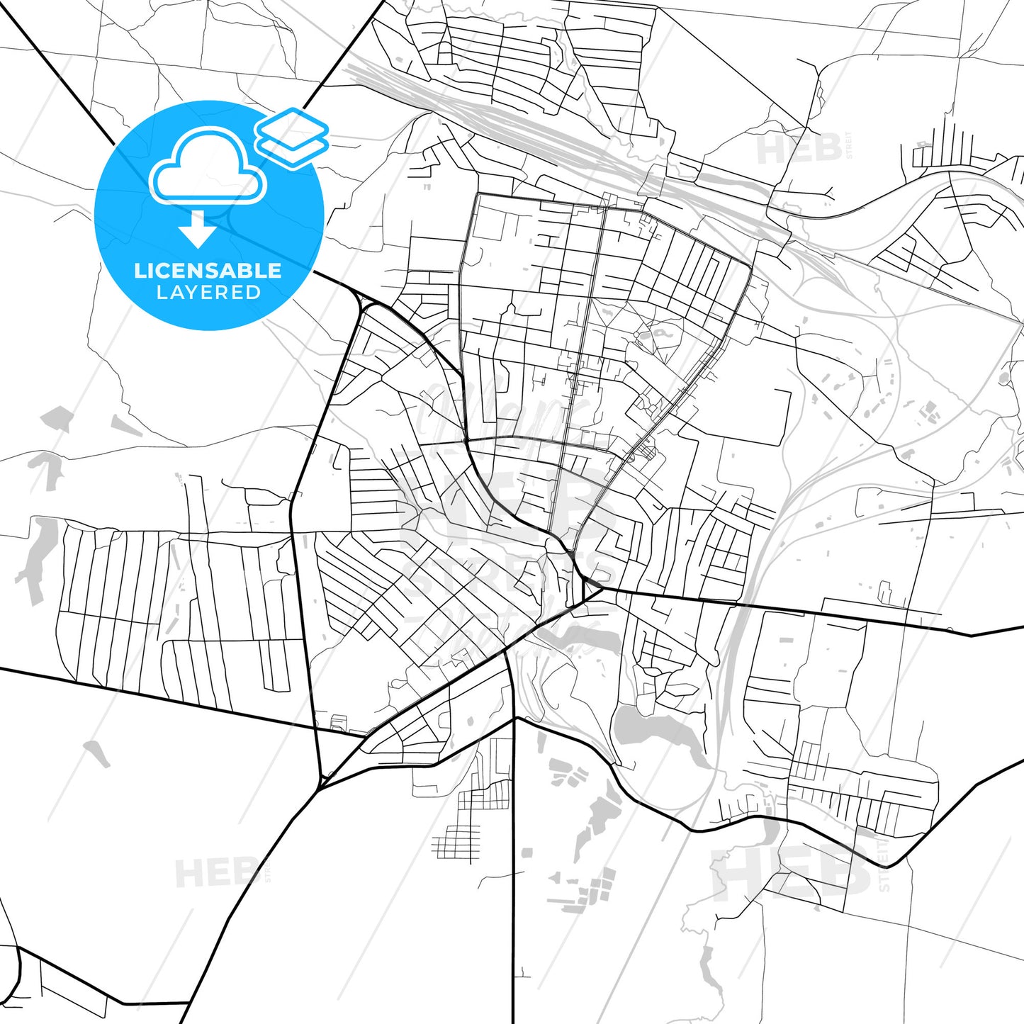 Layered PDF map of Shepetivka, Khmelnytskyi Oblast, Ukraine