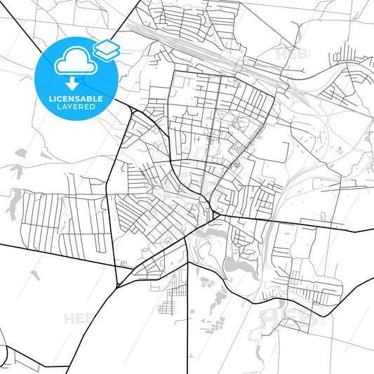 Layered PDF map of Shepetivka, Khmelnytskyi Oblast, Ukraine