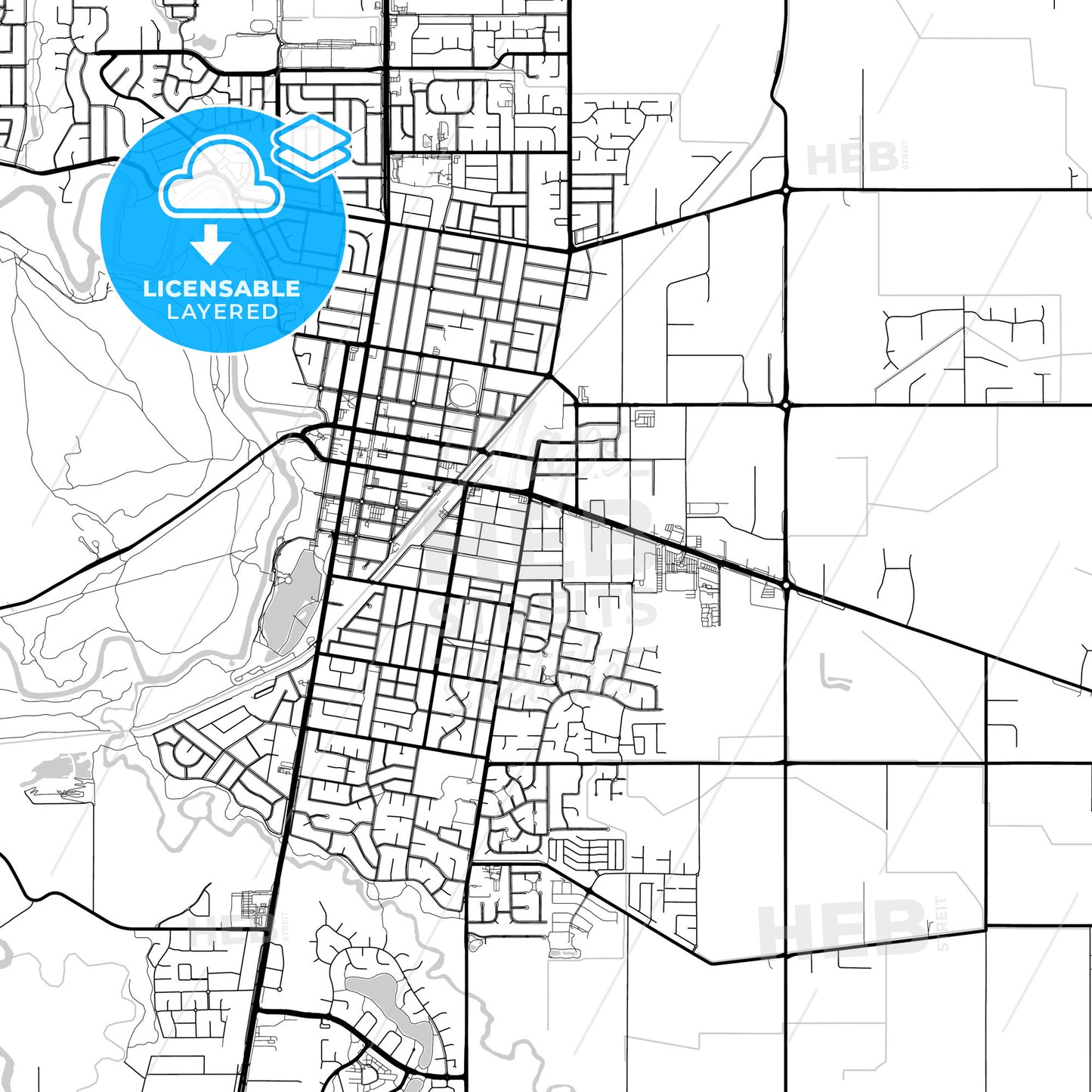 Layered PDF map of Shepparton–Mooroopna, Victoria, Australia