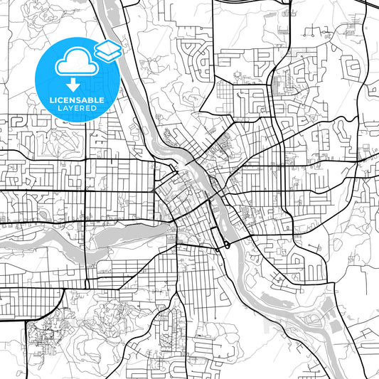Layered PDF map of Sherbrooke, Quebec, Canada