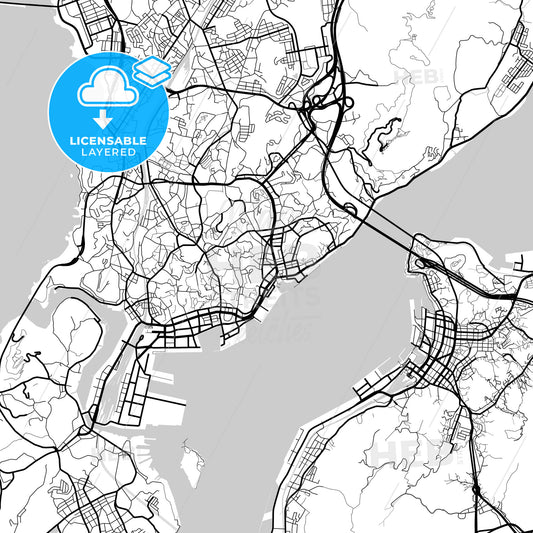 Layered PDF map of Shimonoseki, Yamaguchi, Japan