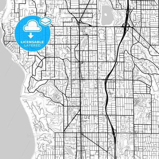 Layered PDF map of Shoreline, Washington, United States
