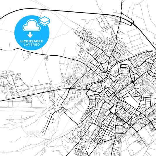 Layered PDF map of Sibiu, Sibiu, Romania