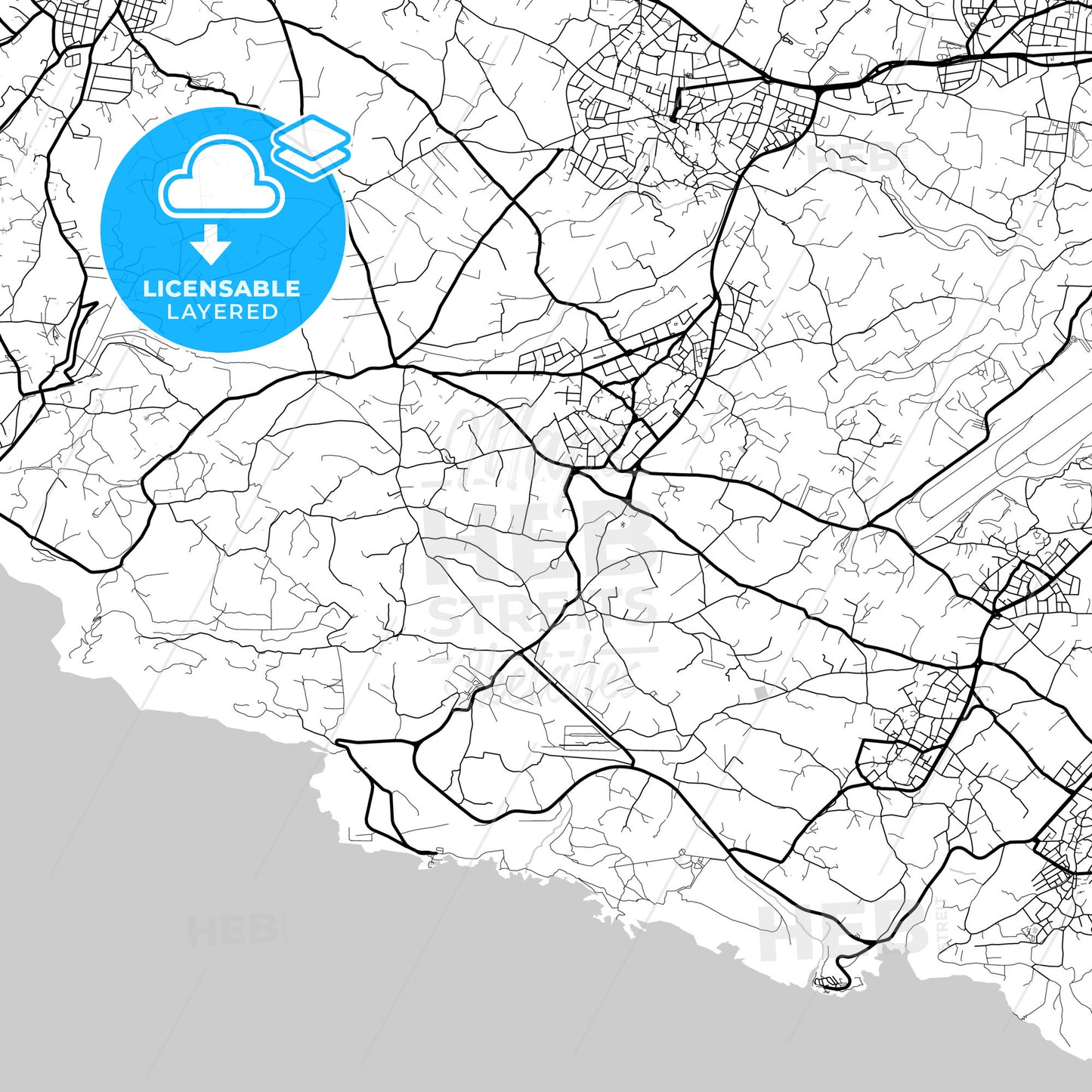 Layered PDF map of Siġġiewi, Southern Region, Malta