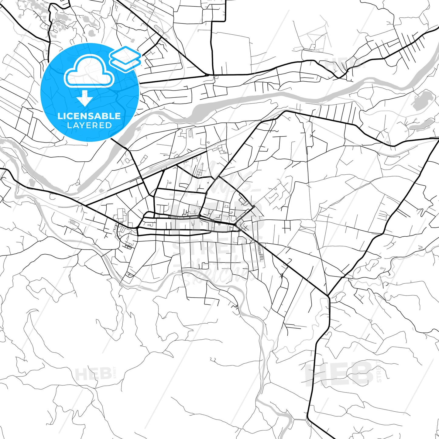 Layered PDF map of Sighetu Marmației, Maramureș, Romania