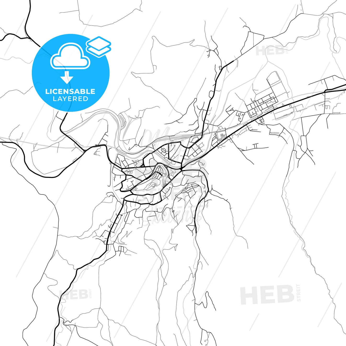 Layered PDF map of Sighișoara, Mureș, Romania