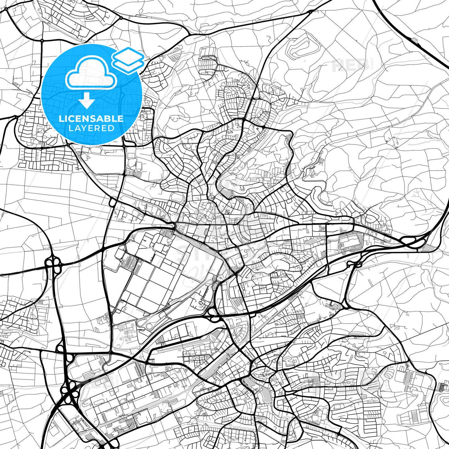 Layered PDF map of Sindelfingen, Baden-Wuerttemberg, Germany