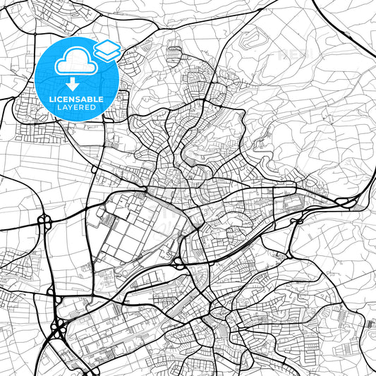 Layered PDF map of Sindelfingen, Baden-Wuerttemberg, Germany