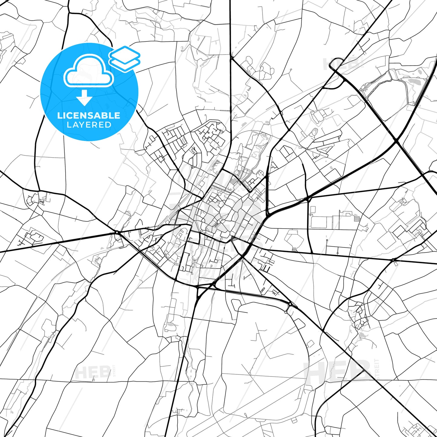 Layered PDF map of Sint-Truiden, Limburg, Belgium