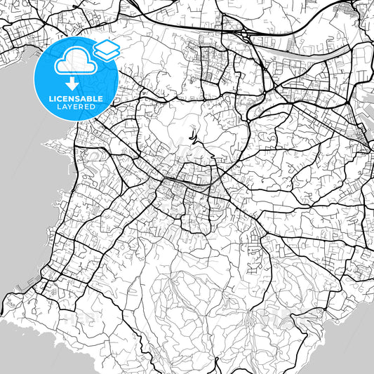Layered PDF map of Six-Fours-les-Plages, Var, France