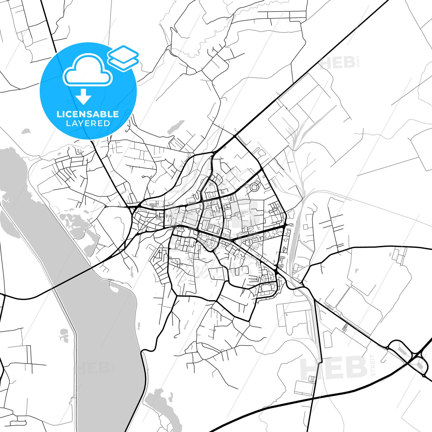 Layered PDF map of Slatina, Olt, Romania