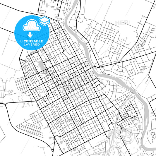 Layered PDF map of Slavyansk-na-Kubani, Krasnodar Krai, Russia