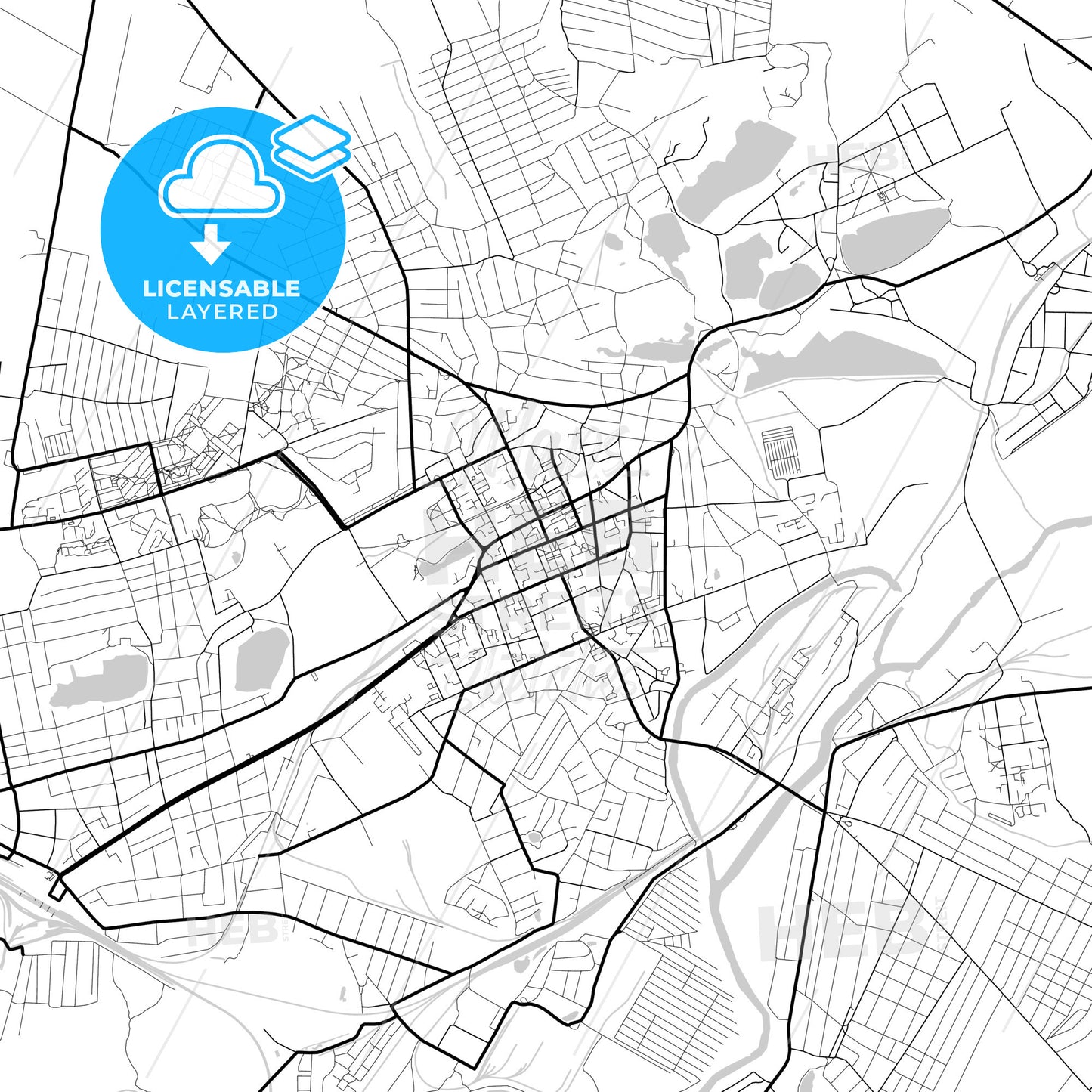 Layered PDF map of Sloviansk, Donetsk Oblast, Ukraine