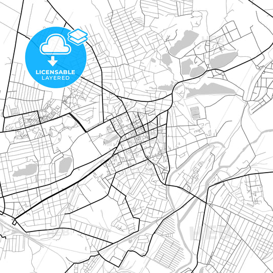 Layered PDF map of Sloviansk, Donetsk Oblast, Ukraine