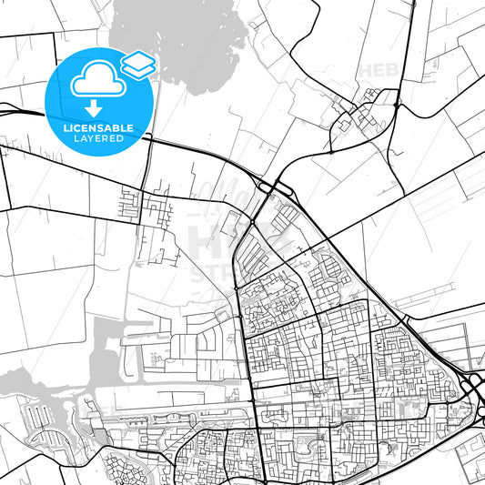 Layered PDF map of Smallingerland, Friesland, Netherlands