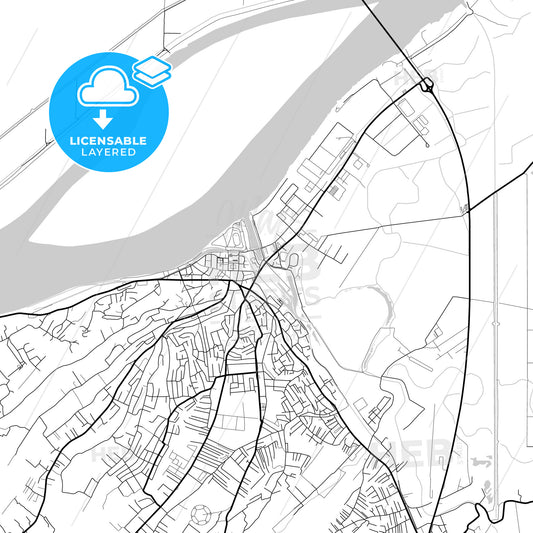 Layered PDF map of Smederevo, Podunavlje, Serbia