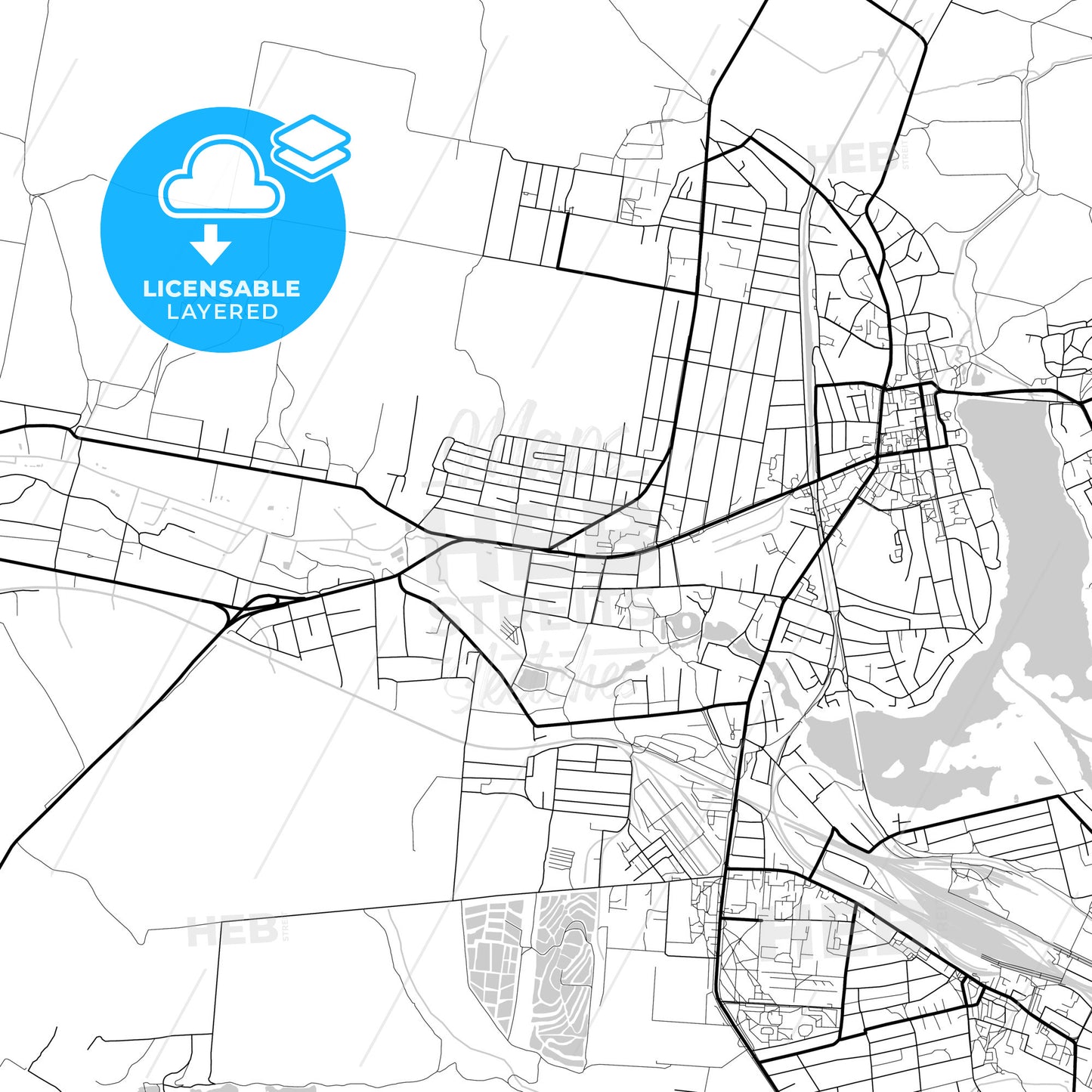 Layered PDF map of Smila, Cherkasy Oblast, Ukraine