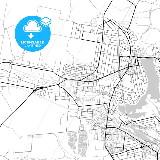 Layered PDF map of Smila, Cherkasy Oblast, Ukraine