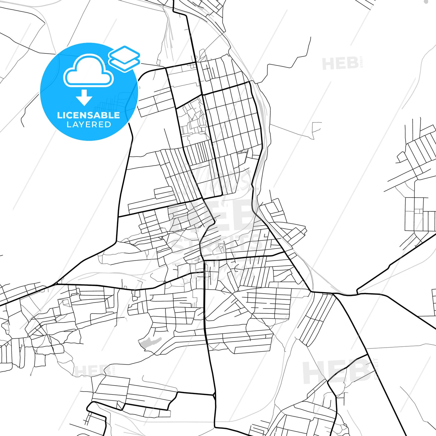 Layered PDF map of Snizhne, Donetsk Oblast, Ukraine