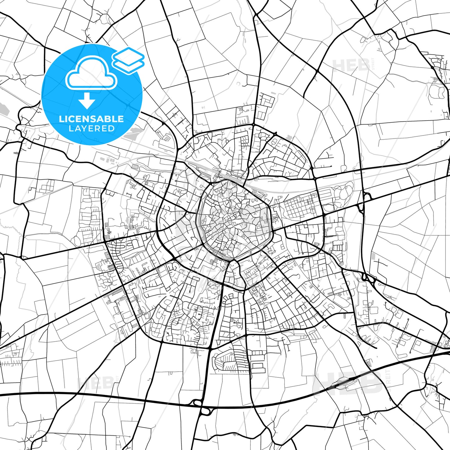 Layered PDF map of Soest, North Rhine-Westphalia, Germany