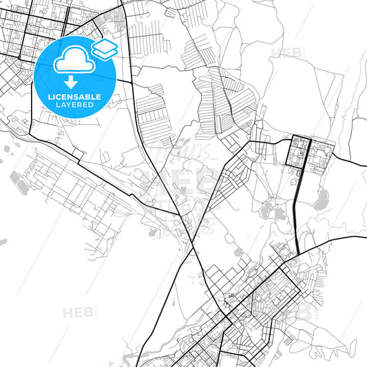 Layered PDF map of Solikamsk, Perm Krai, Russia