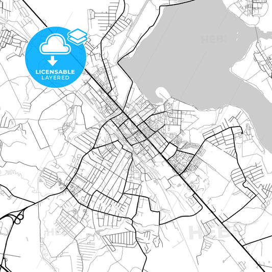 Layered PDF map of Solnechnogorsk, Moscow Oblast, Russia