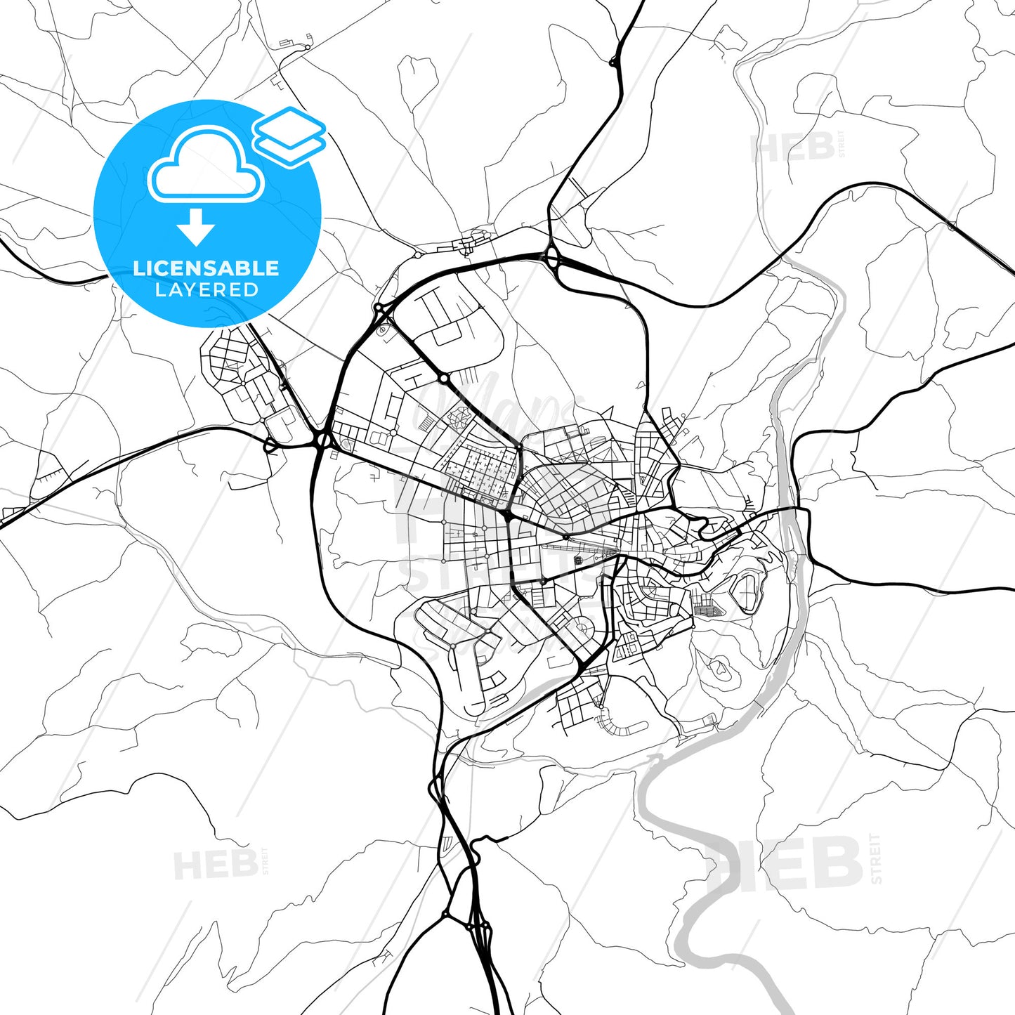 Layered PDF map of Soria, Spain