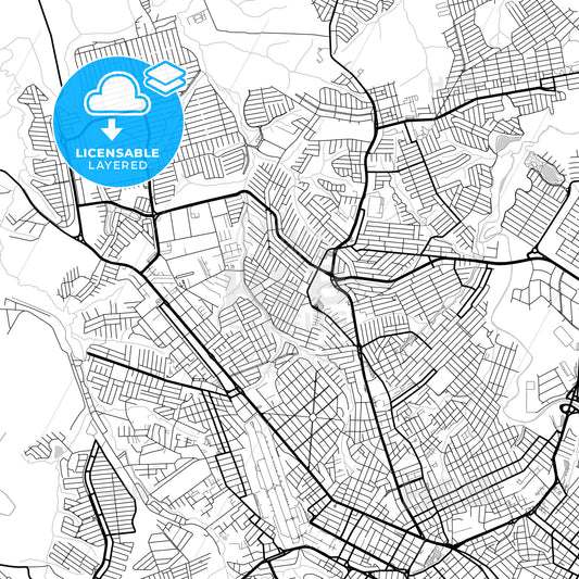 Layered PDF map of Sorocaba, Brazil