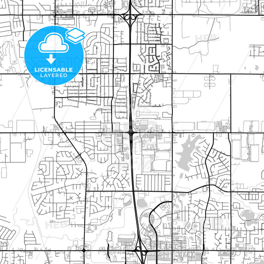 Layered PDF map of Southaven, Mississippi, United States