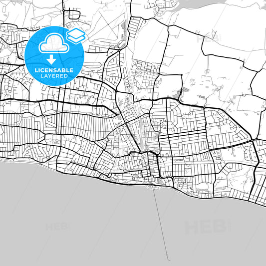 Layered PDF map of Southend-on-Sea, East of England, England