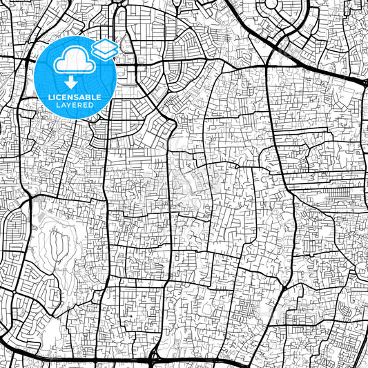 Layered PDF map of South Jakarta, Indonesia