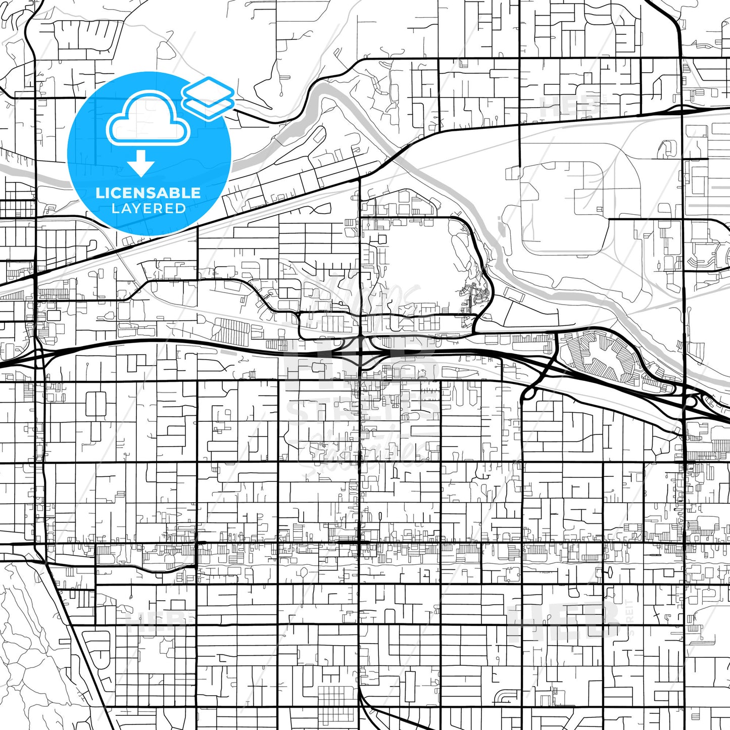 Layered PDF map of Spokane Valley, Washington, United States