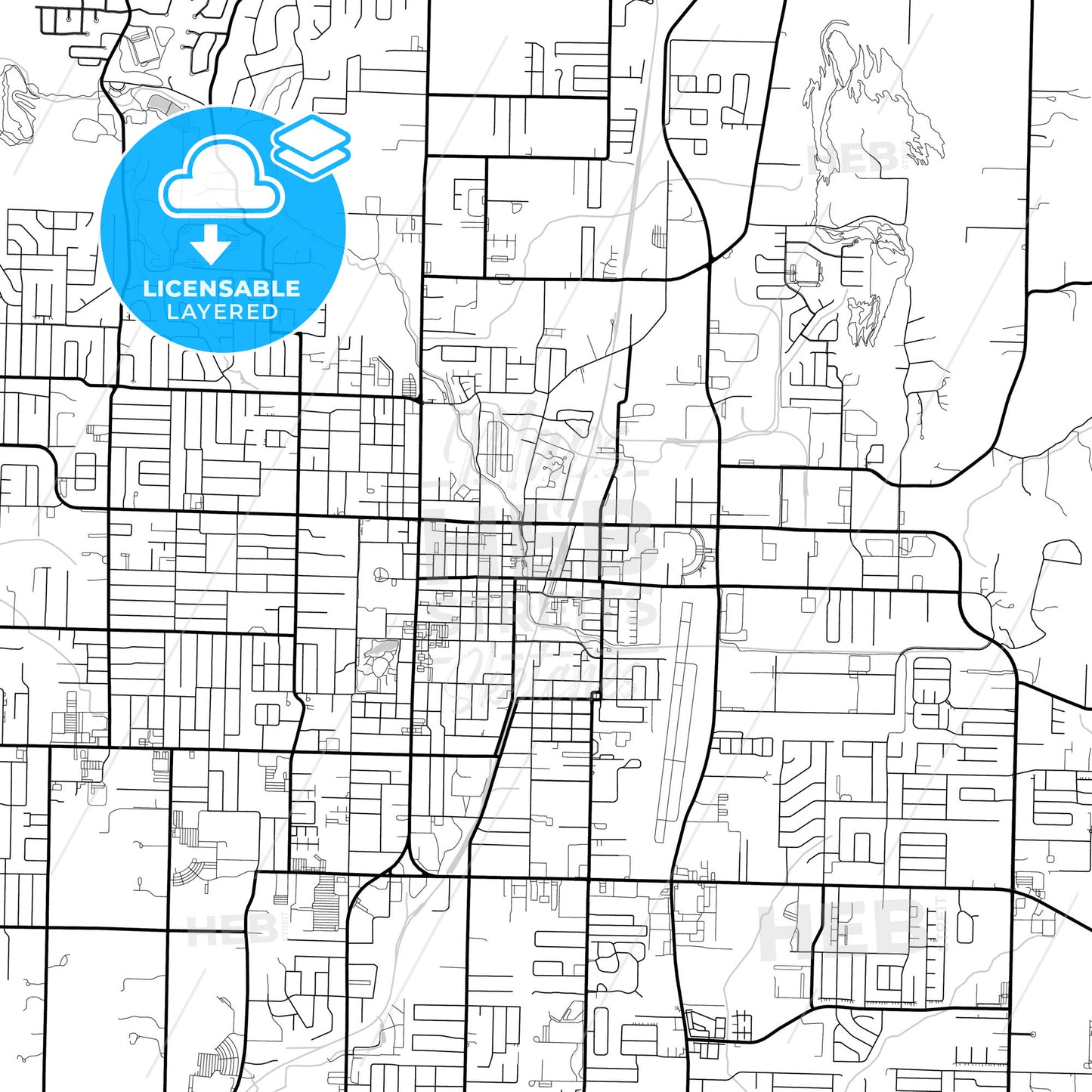 Layered PDF map of Springdale, Arkansas, United States