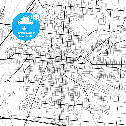 Layered PDF map of Springfield, Ohio, United States