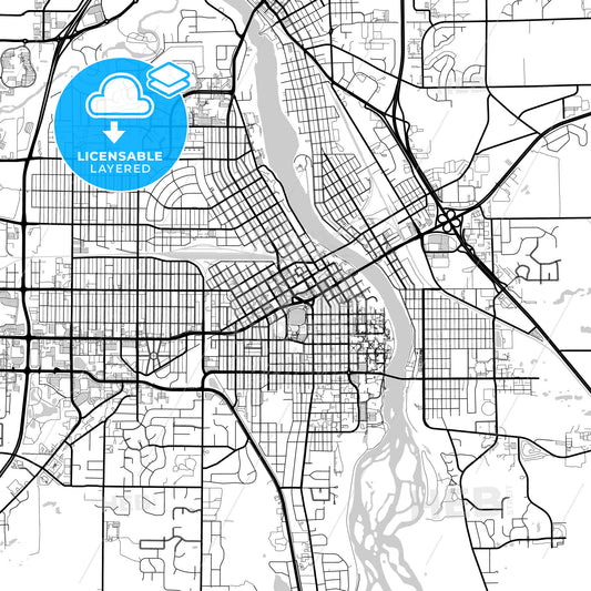 Layered PDF map of St. Cloud, Minnesota, United States