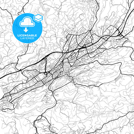 Layered PDF map of St. Gallen, Switzerland