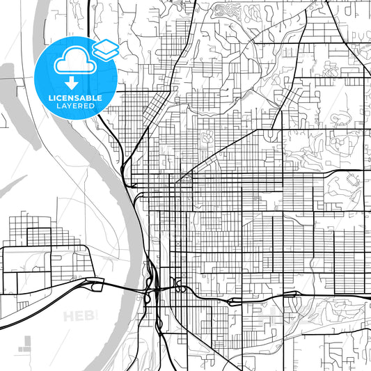 Layered PDF map of St. Joseph, Missouri, United States