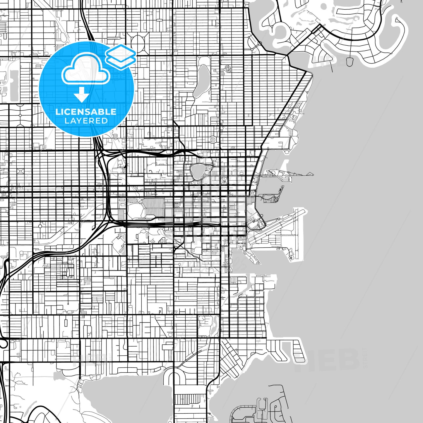 Layered PDF map of St. Petersburg, Florida, United States