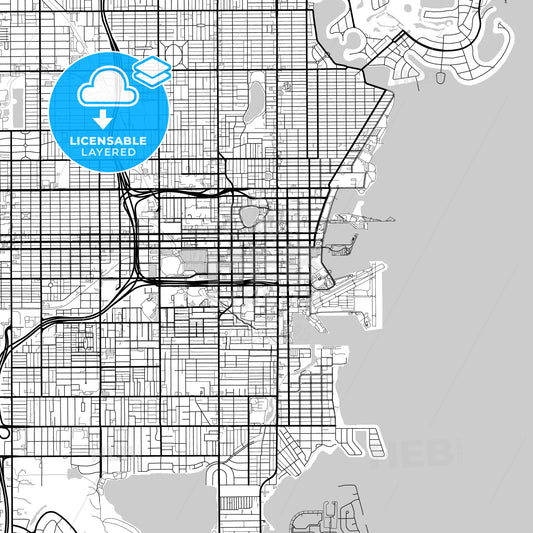 Layered PDF map of St. Petersburg, Florida, United States
