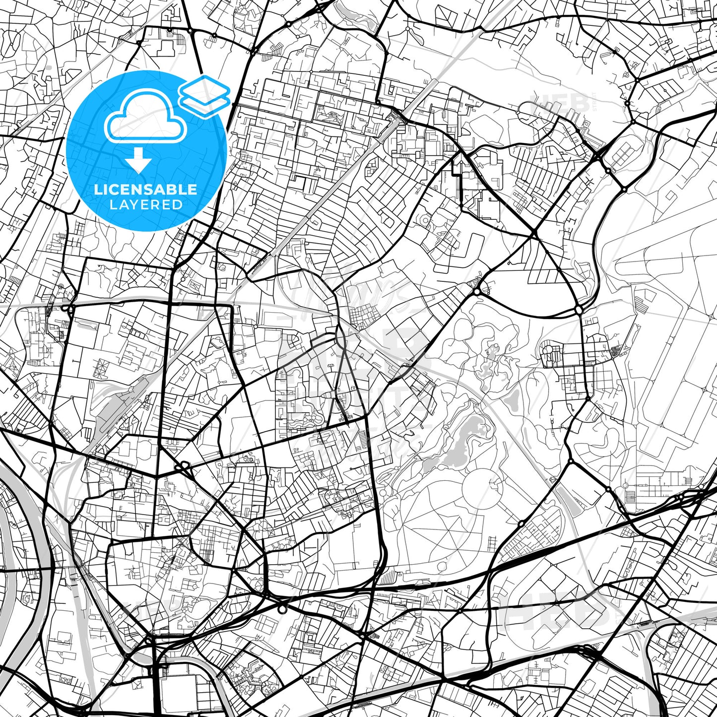 Layered PDF map of Stains, Seine-Saint-Denis, France