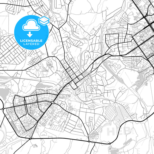 Layered PDF map of Stary Oskol, Belgorod Oblast, Russia