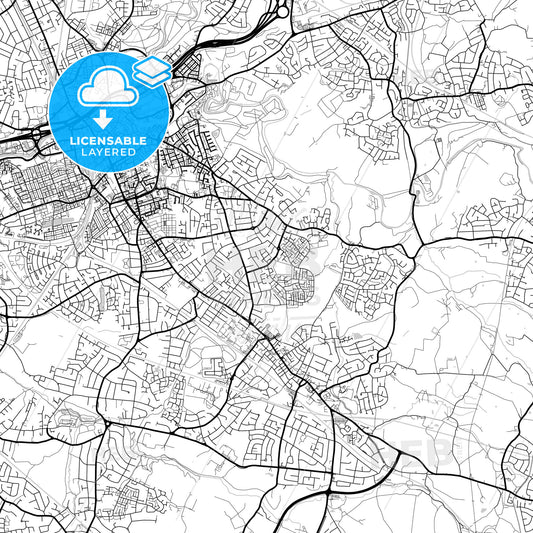 Layered PDF map of Stockport, North West England, England
