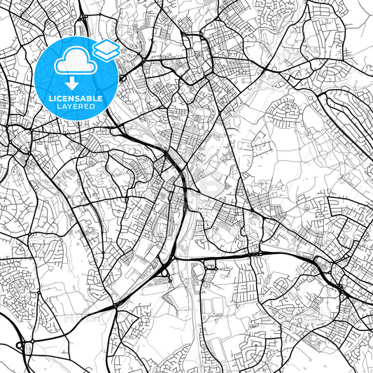 Layered PDF map of Stoke-on-Trent, West Midlands, England