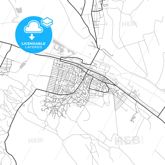 Layered PDF map of Strășeni, Strășeni district, Moldova