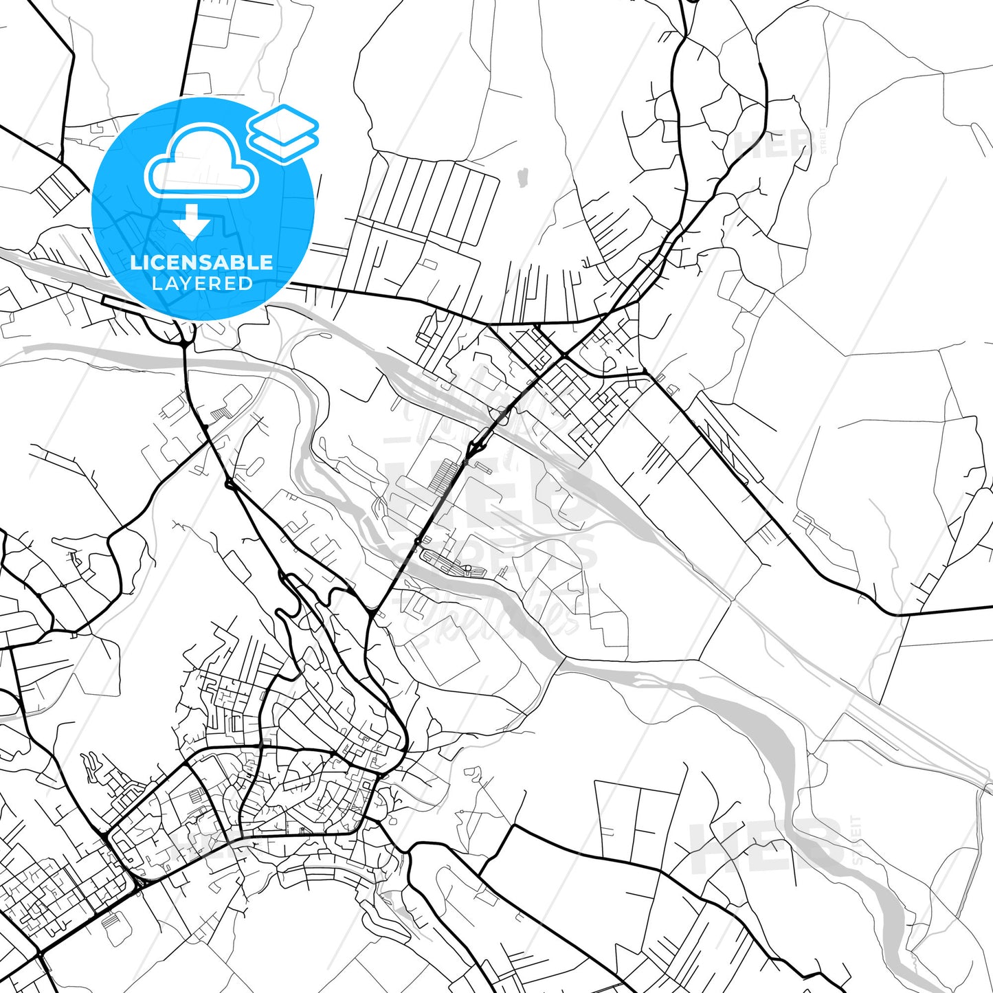 Layered PDF map of Suceava, Suceava, Romania