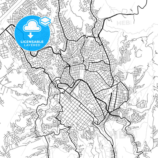 Layered PDF map of Sucre, Bolivia