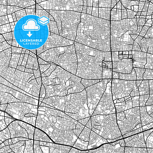 Layered PDF map of Suginami, Tokyo, Japan