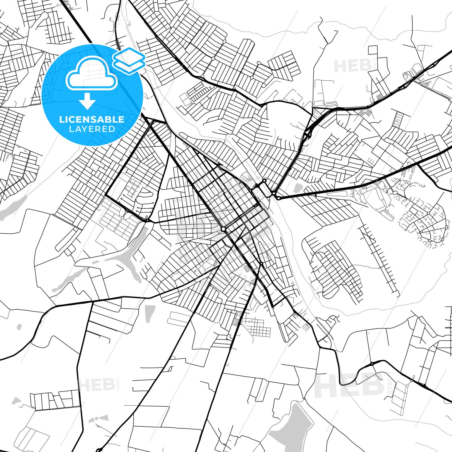 Layered PDF map of Sumare, Brazil