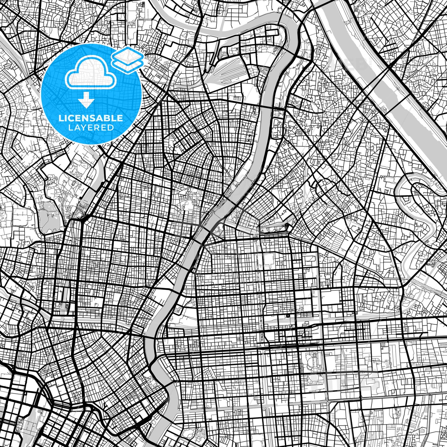 Layered PDF map of Sumida, Tokyo, Japan